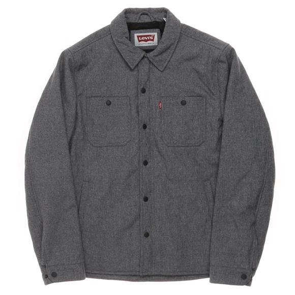 Levi's Men's Sherpa Fleece Lined Full Zip Soft Shirt Jacket Shacket Grey Small - Picture 4 of 16